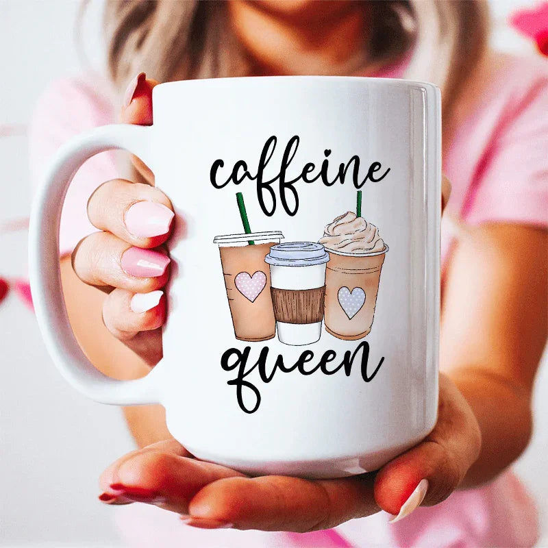 Caffeine Queen Ceramic Mug - 15 oz Premium Drinkware