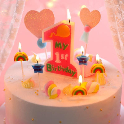 Oversized Number 1 Birthday Candle for Baby Celebrations