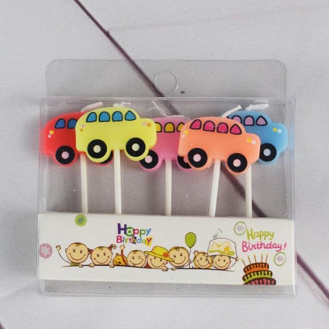 Creative Bear Candle Toppers with Smiley Faces for Birthday Celebrations - Korvel