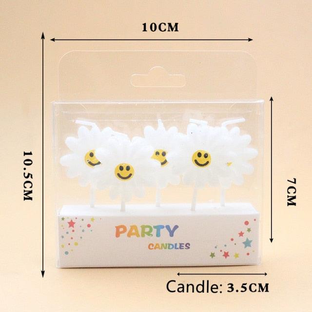 Creative Bear Candle Toppers with Smiley Faces for Birthday Celebrations - Korvel