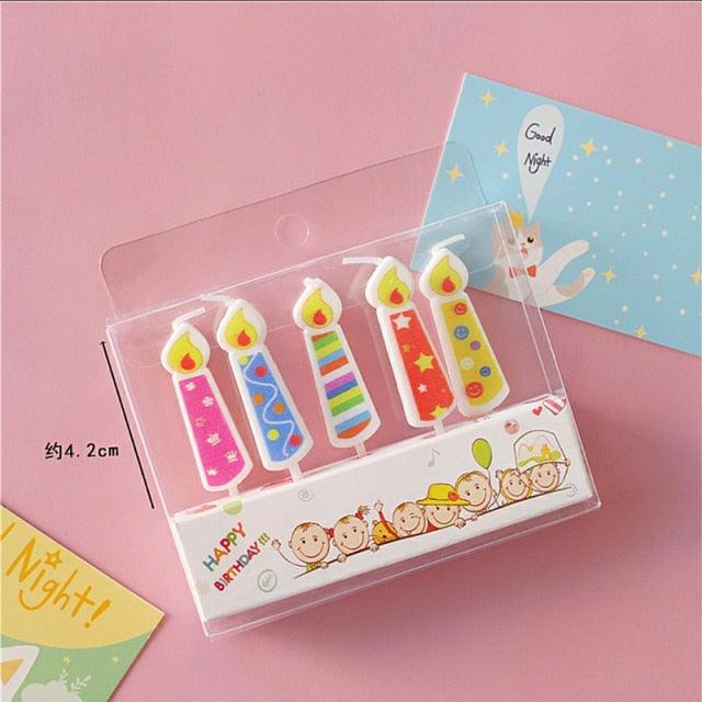 Creative Bear Candle Toppers with Smiley Faces for Birthday Celebrations - Korvel
