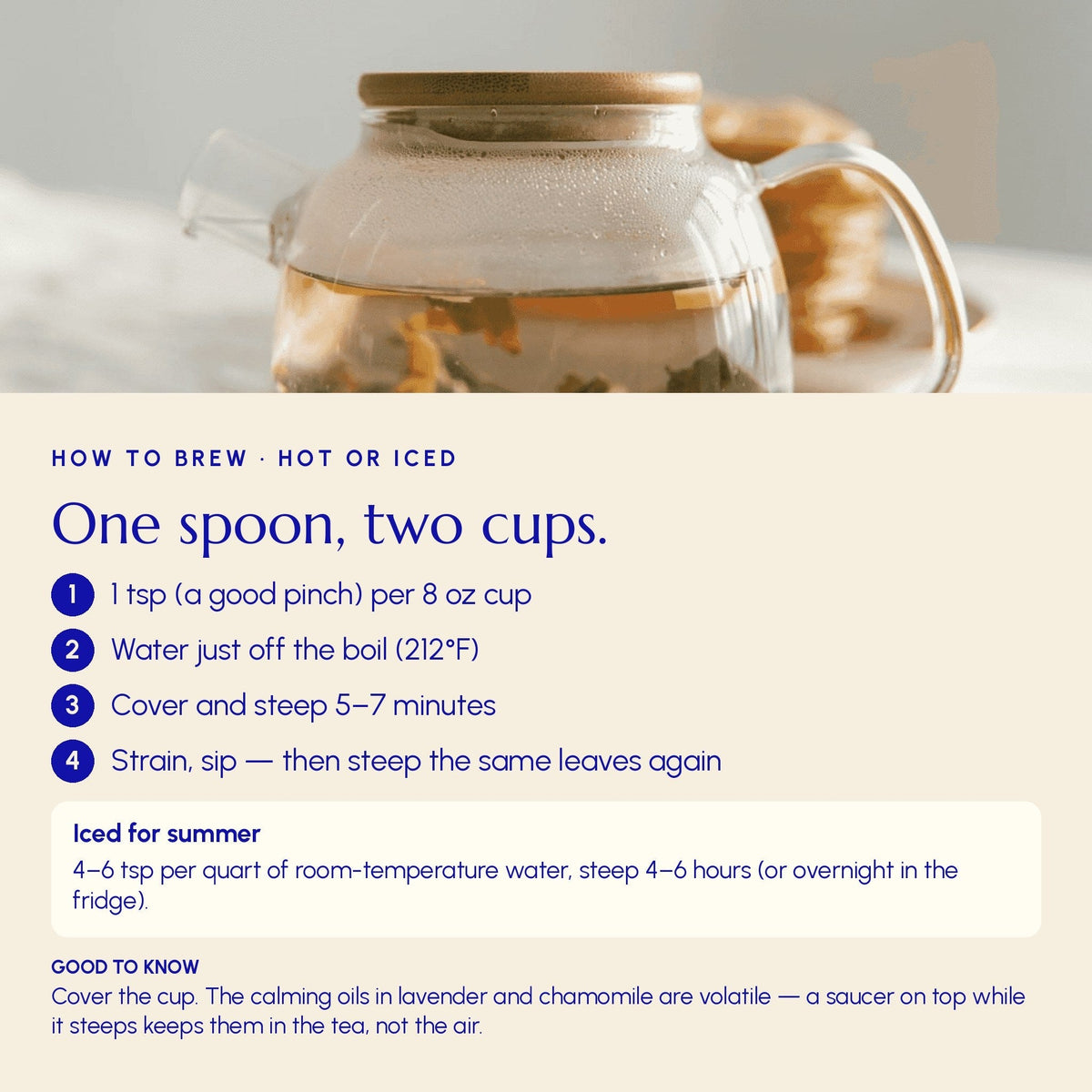 Tisane Sérénité – Mélange de lavande, camomille et mélisse