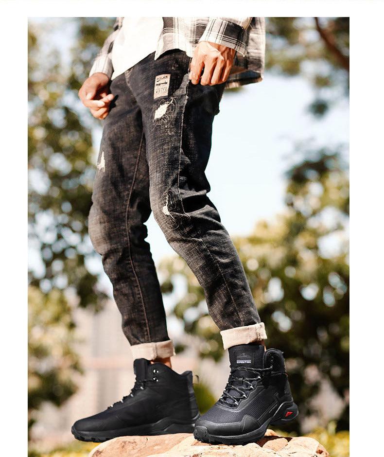 Chaussures de randonnée imperméables camouflage pour hommes avec soutien de la cheville