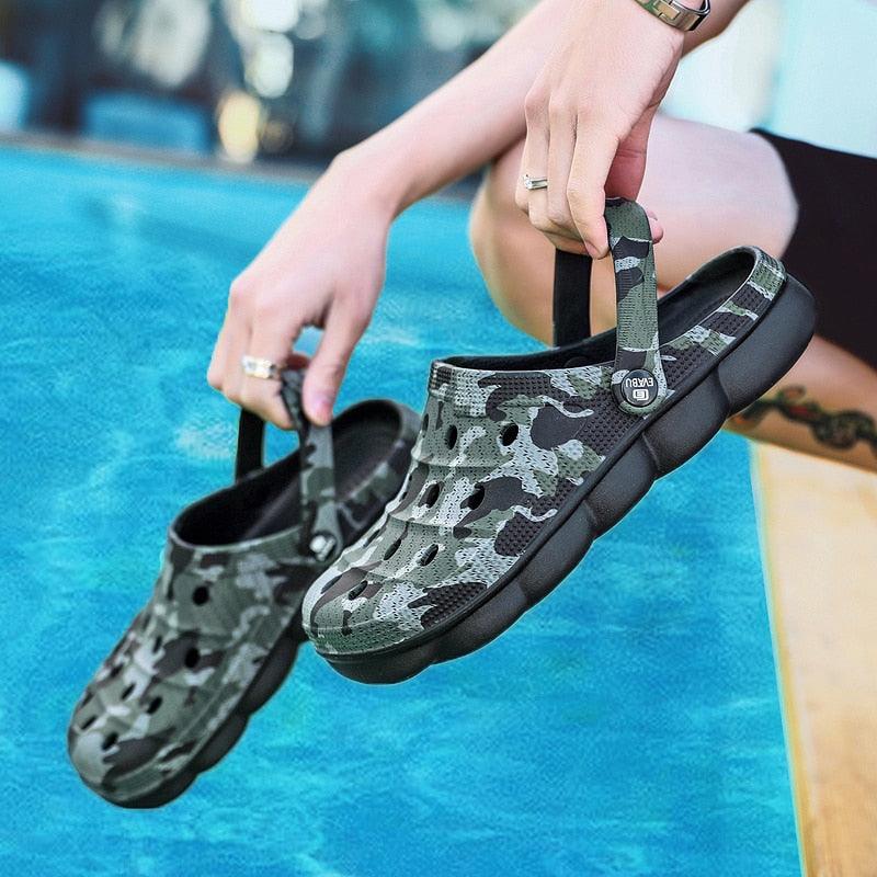 Men's Camouflage Clogs - Lightweight Summer Sandals for Outdoor Fun - Korvel