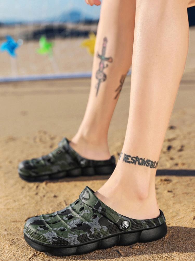 Men's Camouflage Clogs - Lightweight Summer Sandals for Outdoor Fun - Korvel