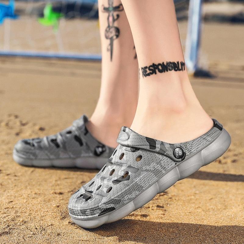 Men's Camouflage Clogs - Lightweight Summer Sandals for Outdoor Fun - Korvel