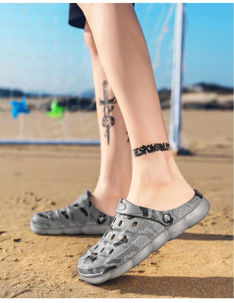 Men's Camouflage Clogs - Lightweight Summer Sandals for Outdoor Fun - Korvel