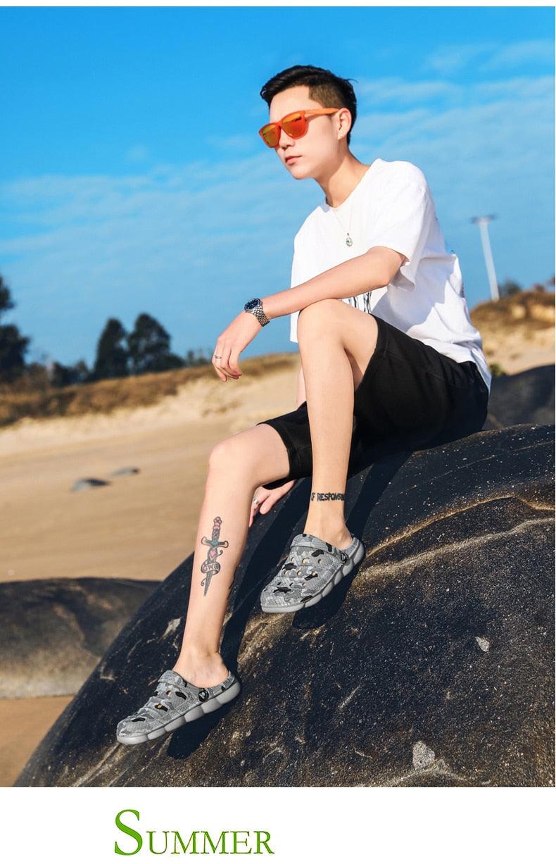 Men's Camouflage Clogs - Lightweight Summer Sandals for Outdoor Fun - Korvel