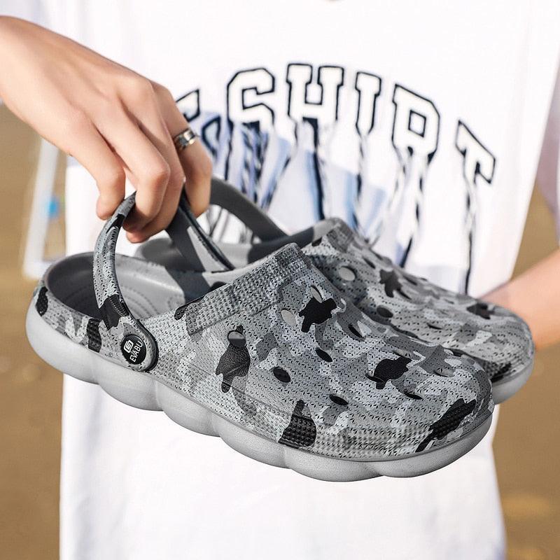 Men's Camouflage Clogs - Lightweight Summer Sandals for Outdoor Fun - Korvel