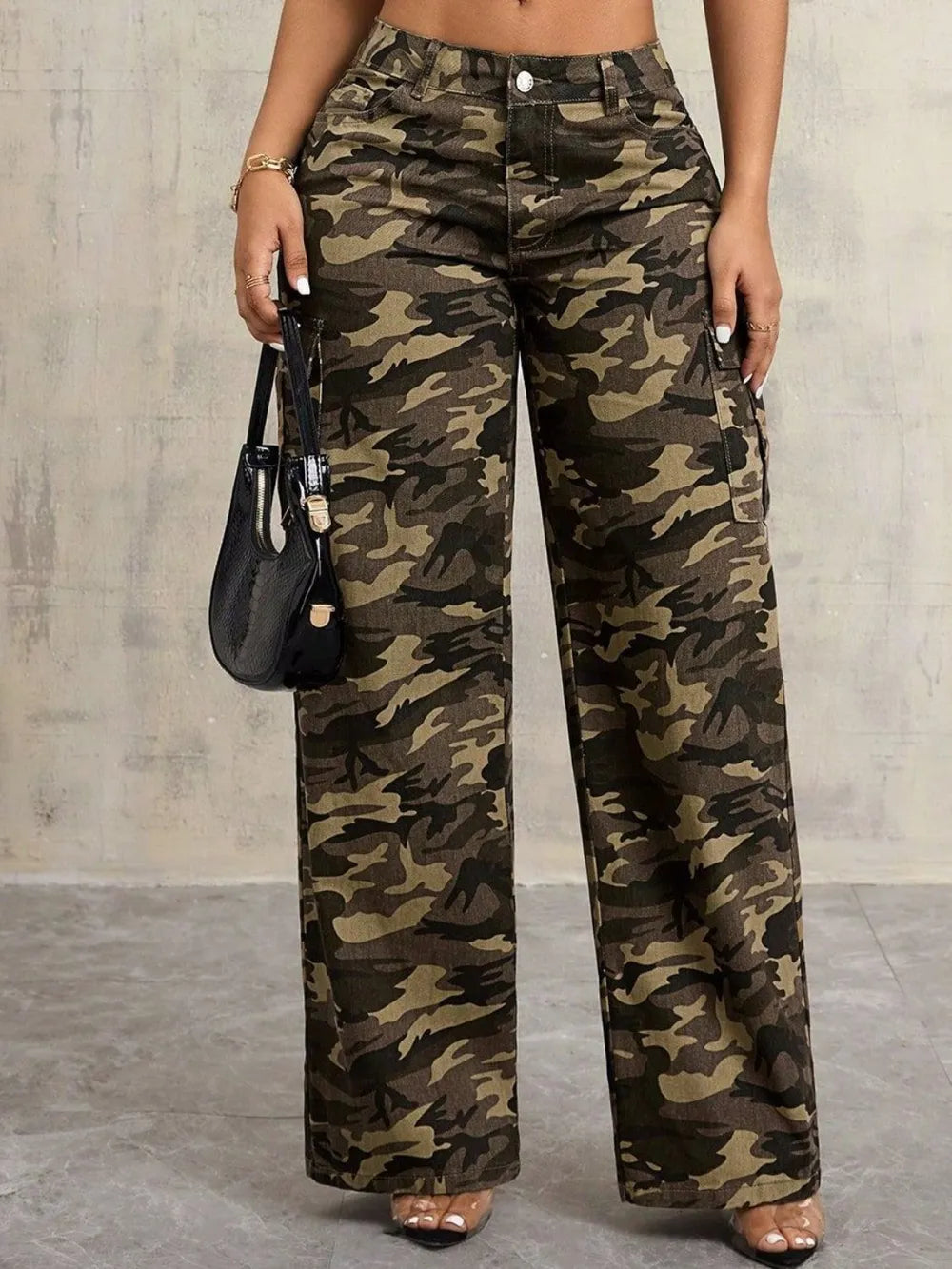 Camouflage Wide Leg Jeans - Korvel