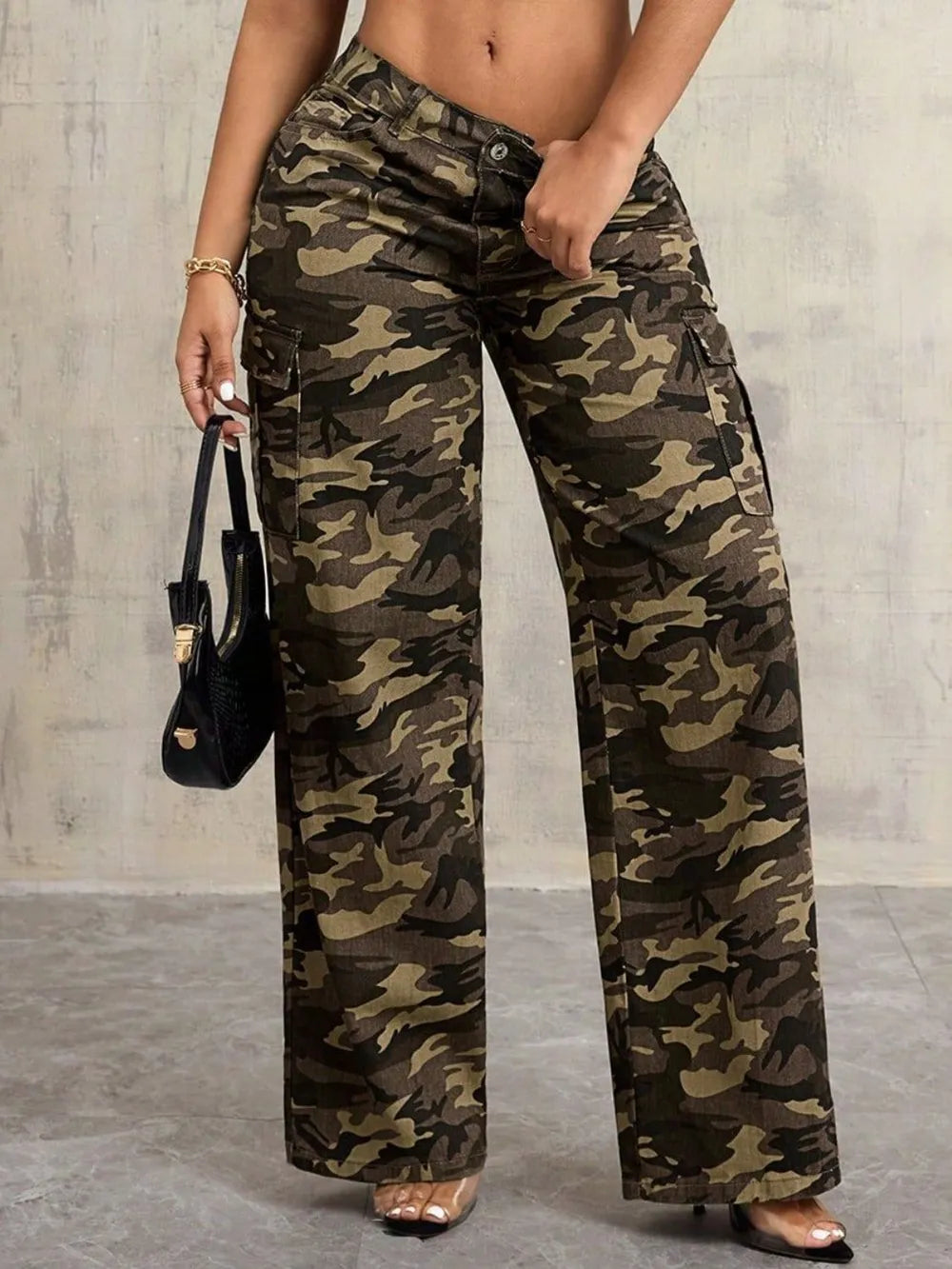 Camouflage Wide Leg Jeans - Korvel