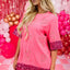 Candy Cane Sequin Half Sleeve T-Shirt - Korvel