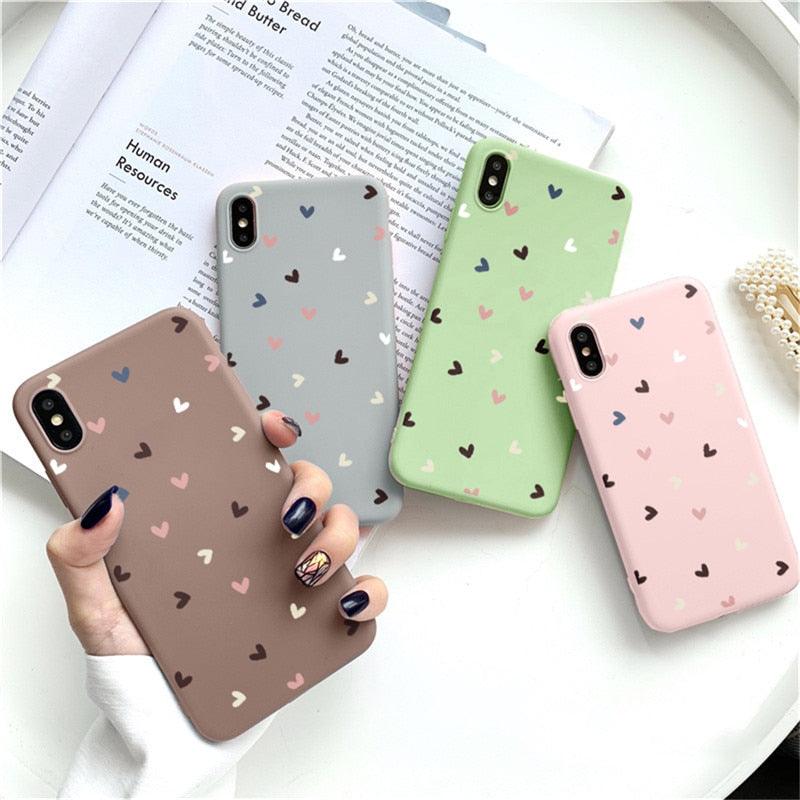 Candy Color Heart Phone Case for iPhone - Slim & Shockproof