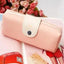 Candy Color PU Leather Pencil Case with Metal Button Closure
