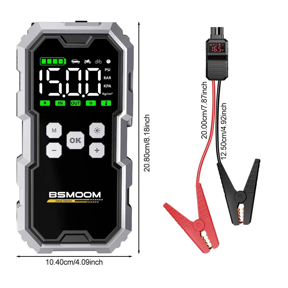 MANDOTOS Iniciador de Salto para Automóviles Pro con Compresor de Aire 6000A
