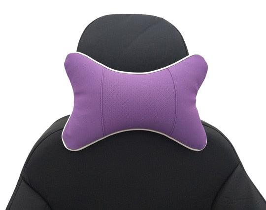 Universal Car Neck Pillow - Soft PU Leather Headrest Support