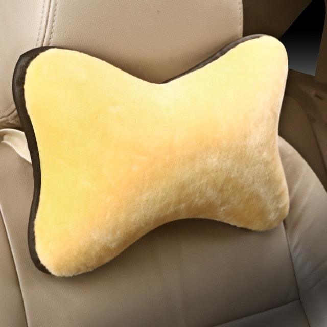 Universal Car Neck Pillow - Soft PU Leather Headrest Support