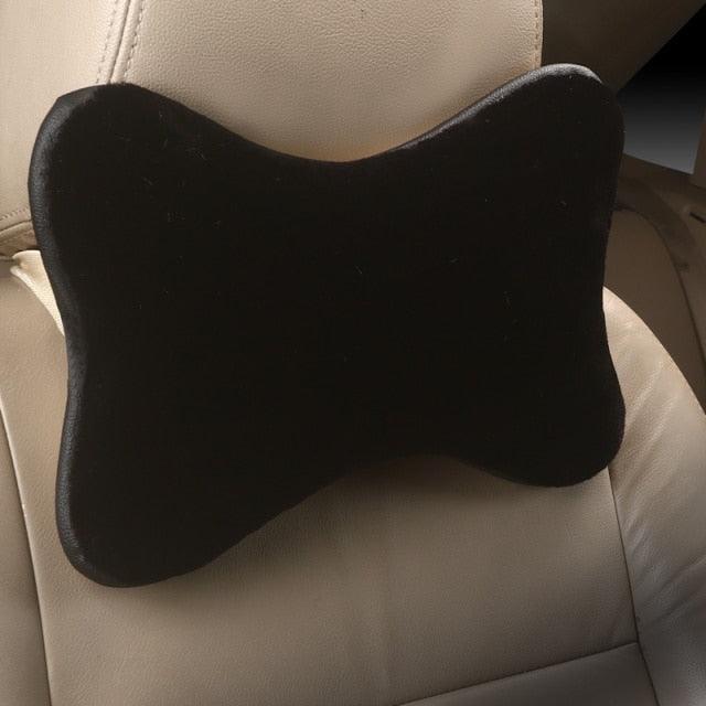 Universal Car Neck Pillow - Soft PU Leather Headrest Support