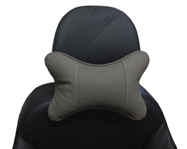 Universal Car Neck Pillow - Soft PU Leather Headrest Support