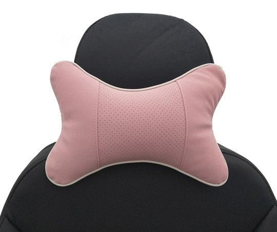 Universal Car Neck Pillow - Soft PU Leather Headrest Support