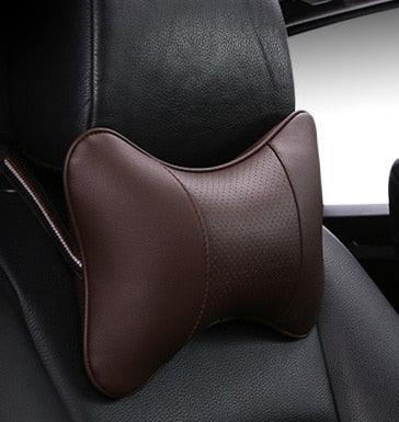 Universal Car Neck Pillow - Soft PU Leather Headrest Support