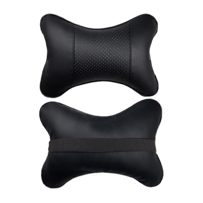 Universal Car Neck Pillow - Soft PU Leather Headrest Support