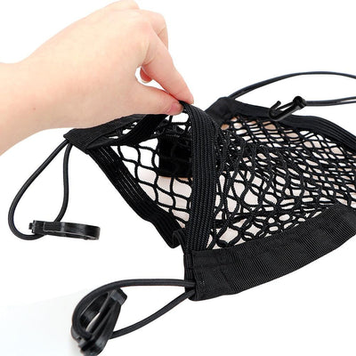 Premium Car Storage Net Bag Organizer for Seat Back & Trunk