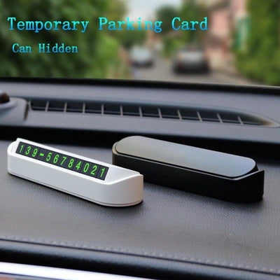Premium Car Temporary Parking Card with Privacy Feature