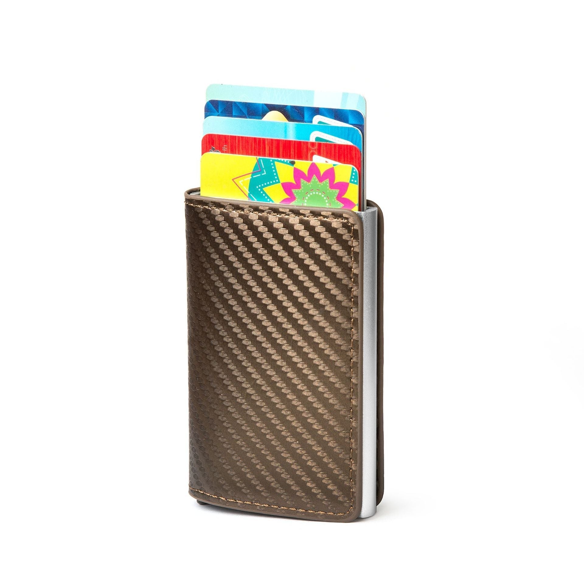 Carbon Fiber Anti-Magnetic Card Case Aluminum Alloy Card Box RFID Anti-Magnetic Wallet Card Holder - Korvel