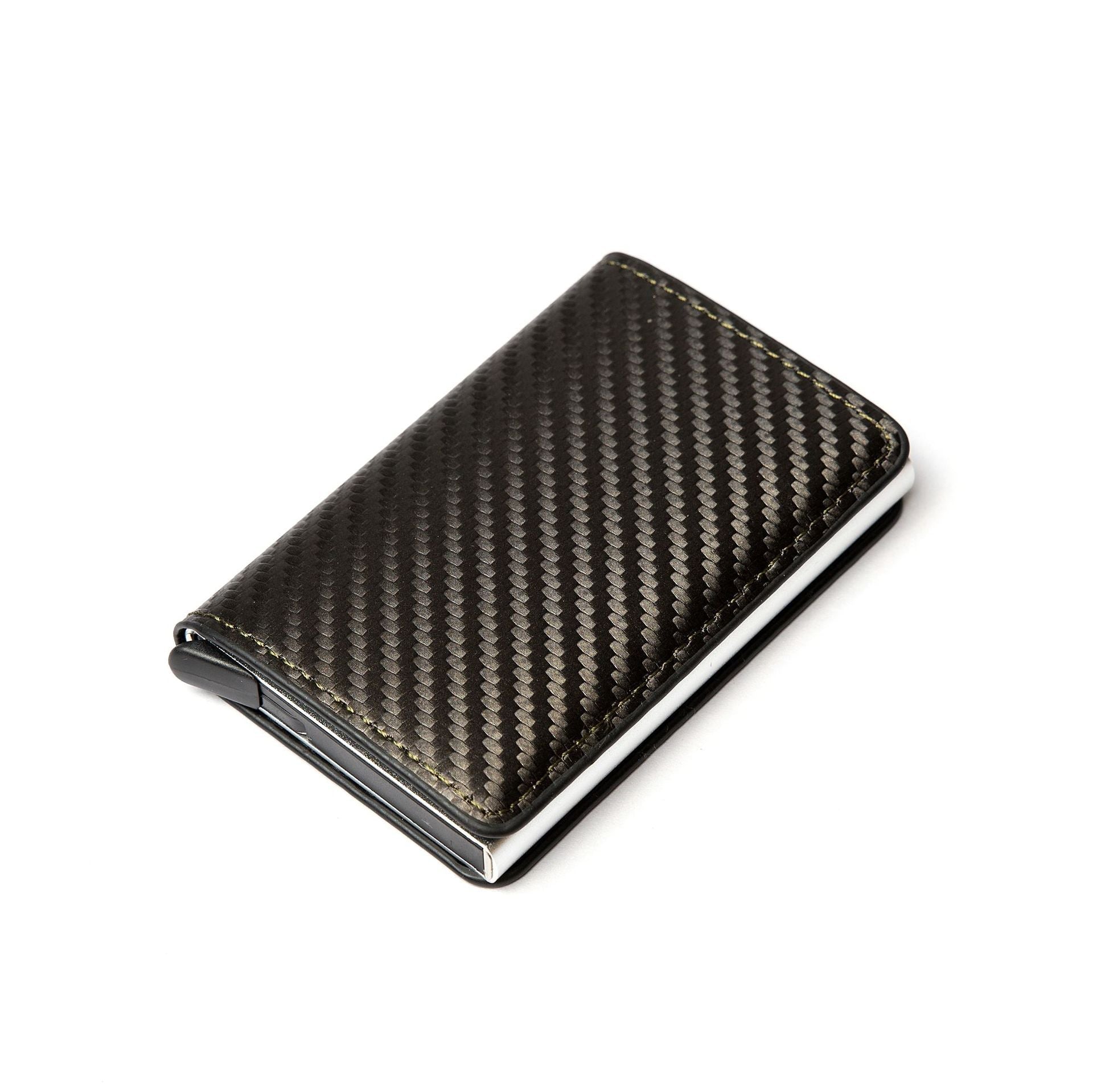 Carbon Fiber Anti-Magnetic Card Case Aluminum Alloy Card Box RFID Anti-Magnetic Wallet Card Holder - Korvel