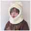 Cartoon Bear Ear Knitted Beanie Hat with Mask for Kids