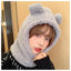 Cartoon Bear Ear Knitted Beanie Hat with Mask for Kids