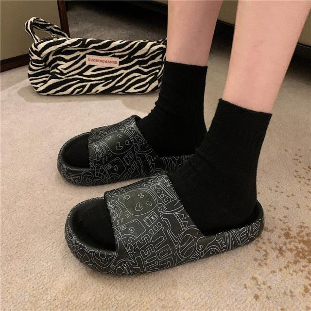 Sandalias de Oso de Moda para Parejas de Dibujos Animados - Zapatillas Antideslizantes