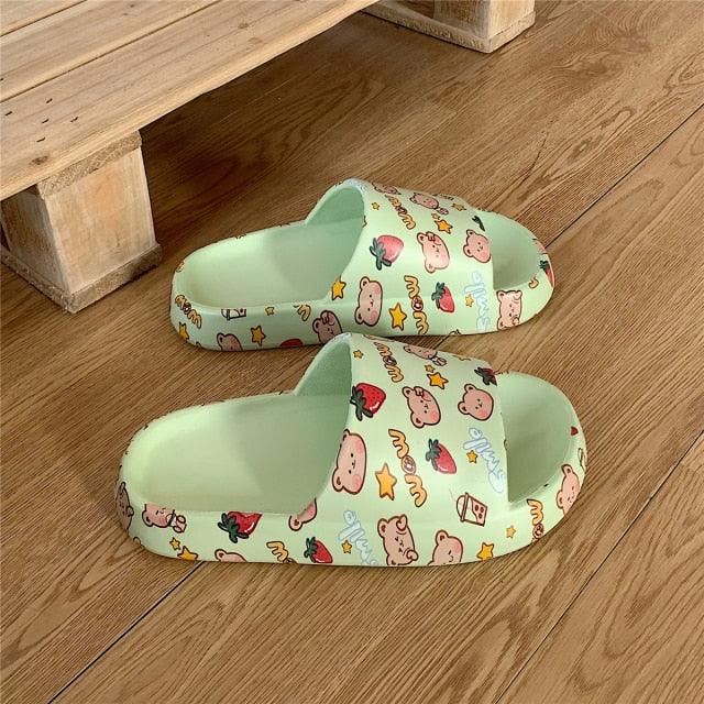 Sandalias de Oso de Moda para Parejas de Dibujos Animados - Zapatillas Antideslizantes