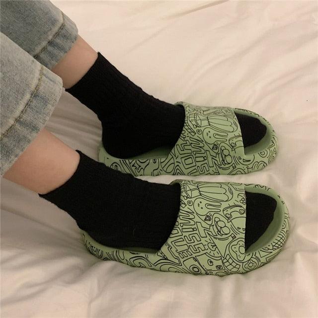 Sandalias de Oso de Moda para Parejas de Dibujos Animados - Zapatillas Antideslizantes