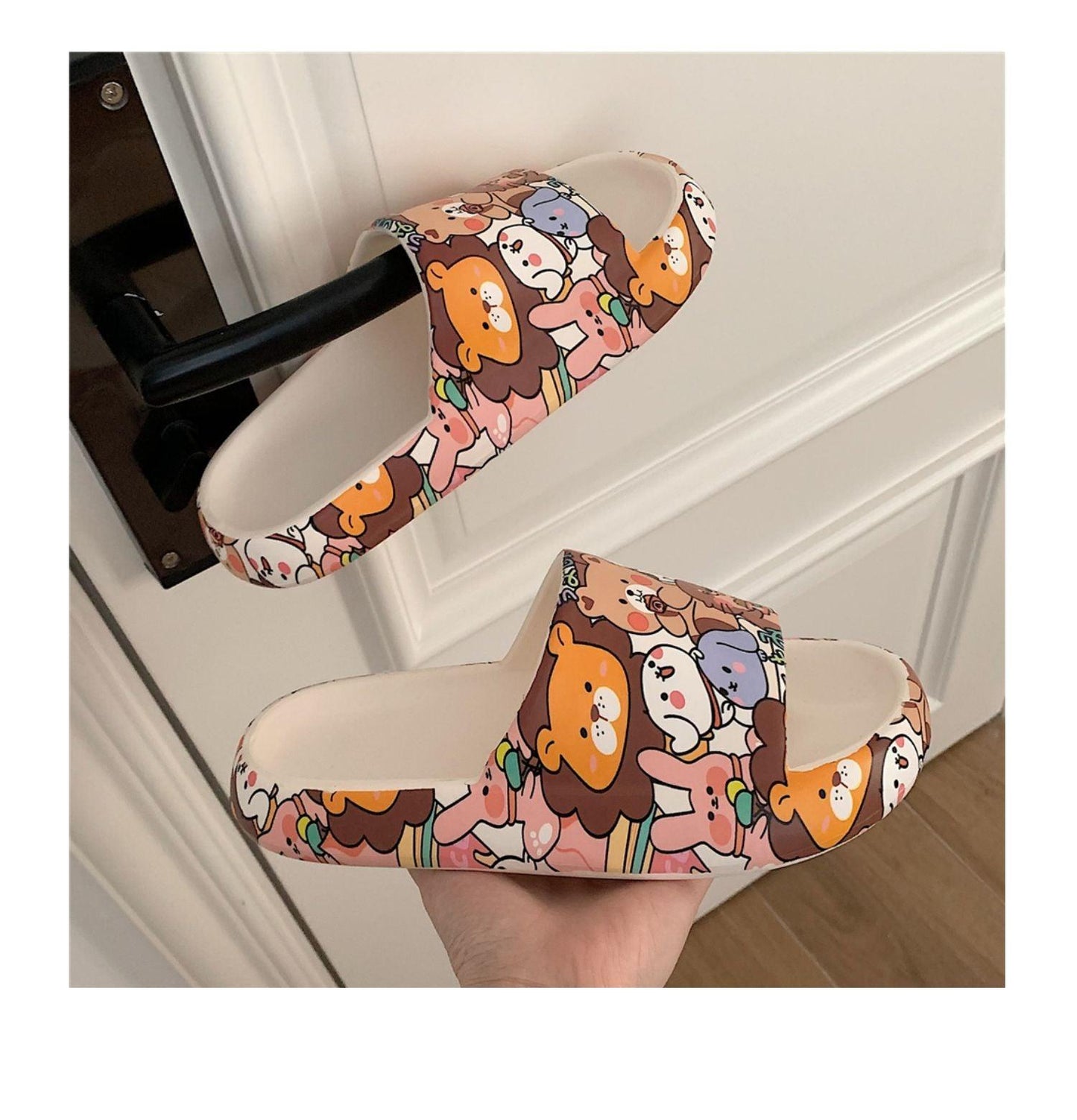 Sandalias de Oso de Moda para Parejas de Dibujos Animados - Zapatillas Antideslizantes