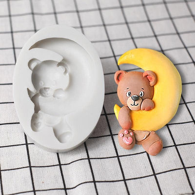 Molde de Silicona de Oso Lunar Lindos para Hornear y Decorar