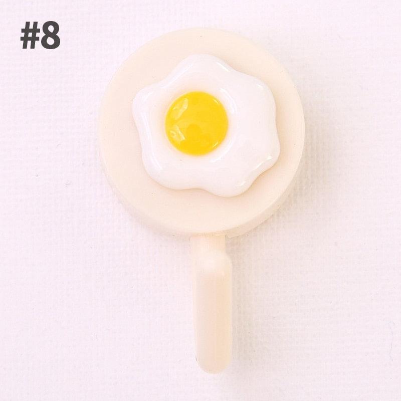 Adorable Cartoon Fruit Adhesive Hooks - Multifunctional Wall Mount for Home & Bathroom - Korvel