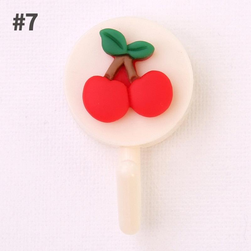 Adorable Cartoon Fruit Adhesive Hooks - Multifunctional Wall Mount for Home & Bathroom - Korvel