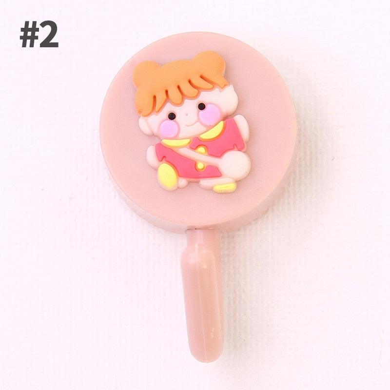 Adorable Cartoon Fruit Adhesive Hooks - Multifunctional Wall Mount for Home & Bathroom - Korvel