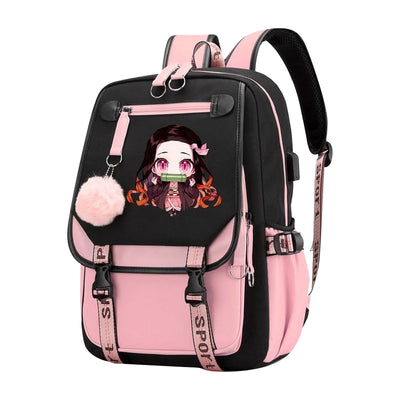 Cartoon Heat Transfer Backpack - Large Capacity Schoolbag