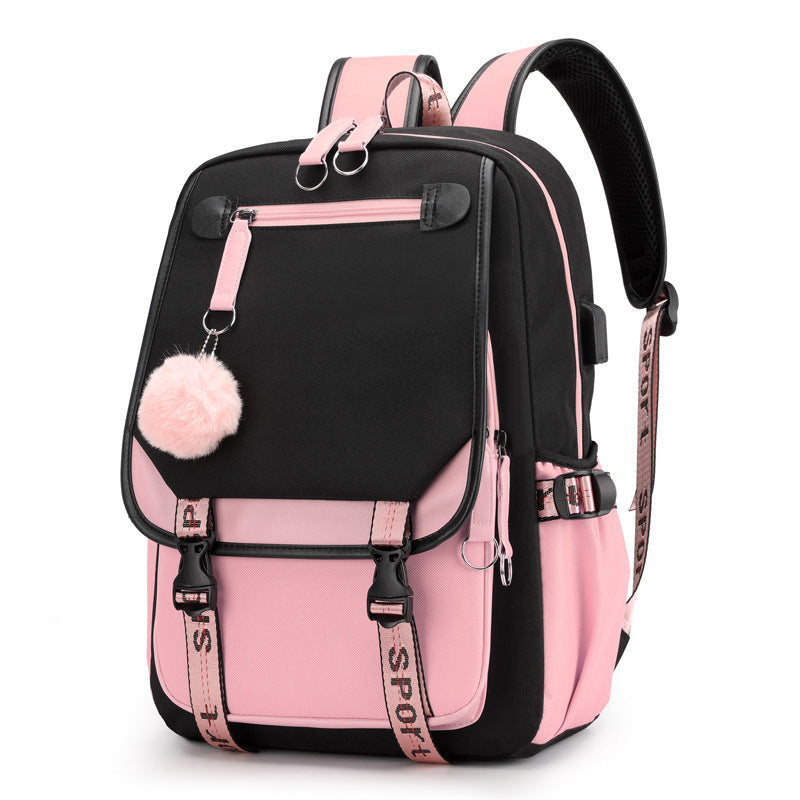 Cartoon Heat Transfer Backpack - Large Capacity Schoolbag
