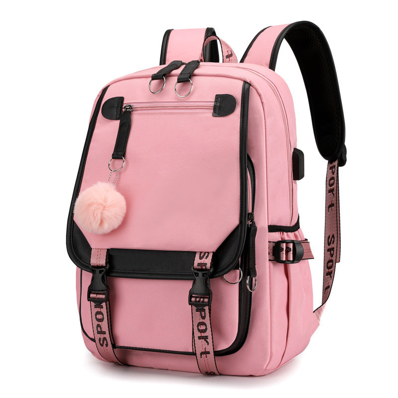 Cartoon Heat Transfer Backpack - Large Capacity Schoolbag