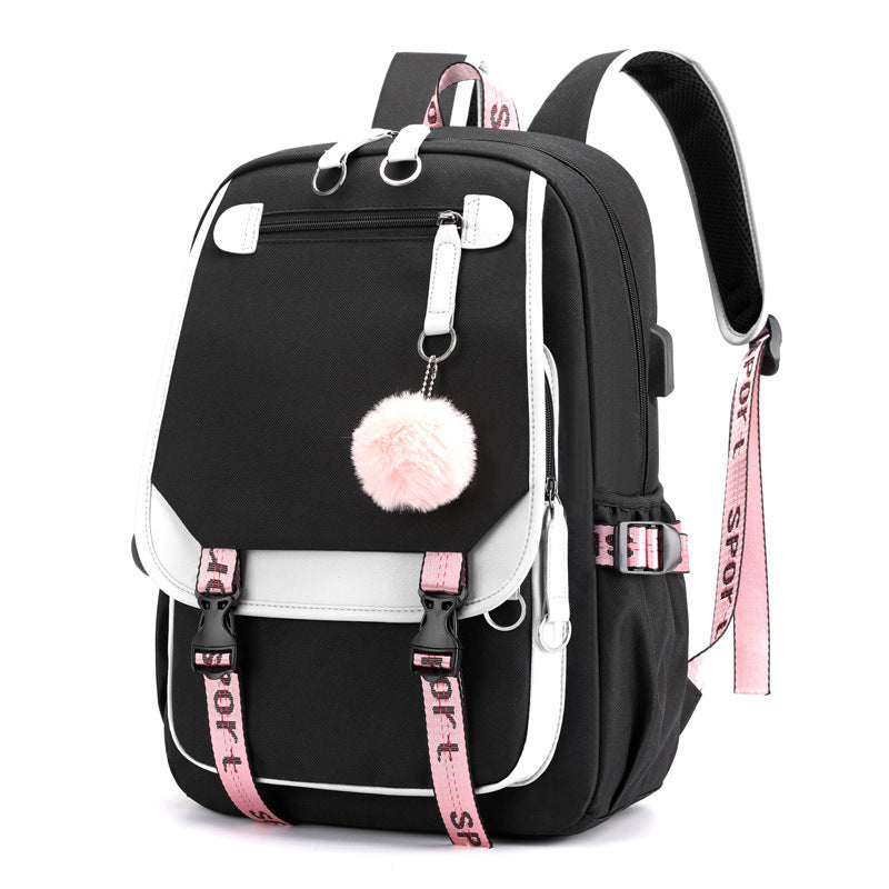 Cartoon Heat Transfer Backpack - Large Capacity Schoolbag