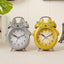 Cartoon Owl Mute Wake Up Table Clock Silent Analog Table Desk Small Clock with Night Light Battery Operated for Living Room Bedroom Kitchen Home Office Cute Ring Bell Metal Bedroom Quartz Alarm Clock With Night Light - Korvel