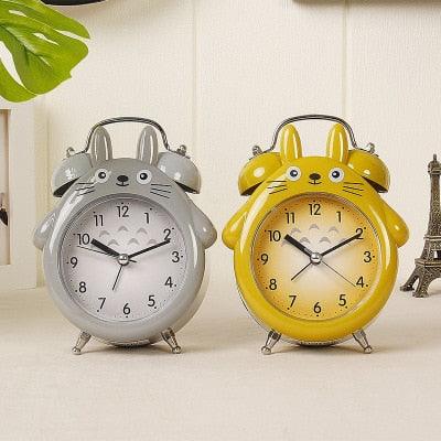 Cartoon Owl Mute Wake Up Table Clock Silent Analog Table Desk Small Clock with Night Light Battery Operated for Living Room Bedroom Kitchen Home Office Cute Ring Bell Metal Bedroom Quartz Alarm Clock With Night Light - Korvel