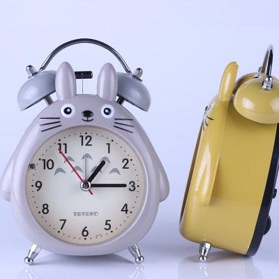 Cartoon Owl Mute Wake Up Table Clock Silent Analog Table Desk Small Clock with Night Light Battery Operated for Living Room Bedroom Kitchen Home Office Cute Ring Bell Metal Bedroom Quartz Alarm Clock With Night Light - Korvel