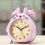 Cartoon Owl Mute Wake Up Table Clock Silent Analog Table Desk Small Clock with Night Light Battery Operated for Living Room Bedroom Kitchen Home Office Cute Ring Bell Metal Bedroom Quartz Alarm Clock With Night Light - Korvel