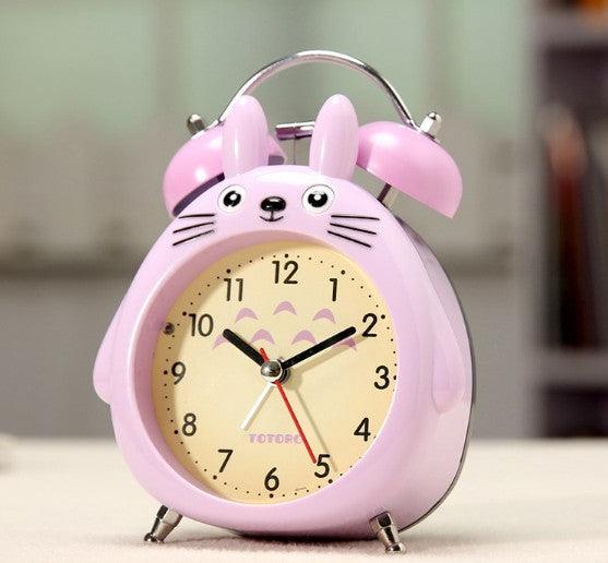 Cartoon Owl Mute Wake Up Table Clock Silent Analog Table Desk Small Clock with Night Light Battery Operated for Living Room Bedroom Kitchen Home Office Cute Ring Bell Metal Bedroom Quartz Alarm Clock With Night Light - Korvel