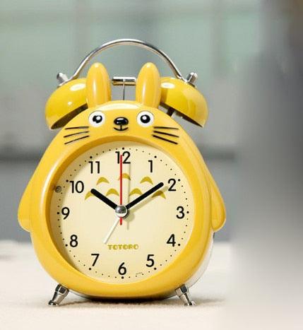 Cartoon Owl Mute Wake Up Table Clock Silent Analog Table Desk Small Clock with Night Light Battery Operated for Living Room Bedroom Kitchen Home Office Cute Ring Bell Metal Bedroom Quartz Alarm Clock With Night Light - Korvel